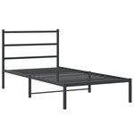vidaXL Cadre de lit métal avec tête de lit noir 100x190 cm