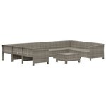 vidaXL Salon de jardin 10 Pièces avec coussins Gris Résine tressée
