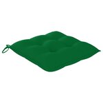 vidaXL Chaises de jardin lot de 4 et coussins vert Bois de teck solide