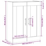 vidaXL Armoire murale sonoma gris 69 5x34x90 cm bois d'ingénierie