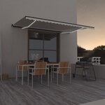 vidaXL Auvent manuel rétractable avec LED 500x350 cm Crème