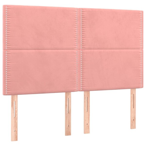 vidaXL Têtes de lit 4 Pièces Rose 72x5x78/88 cm Velours