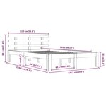 vidaXL Cadre de lit Blanc Bois massif 135x190 cm Double
