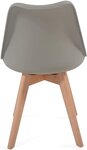 Lot de 6 chaises de salle à manger scandinaves assise rembourré pieds en bois hêtre rétro chaise pour salon chambre cuisine bureau gris 01_0000140
