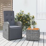 vidaXL Ensemble de salon de jardin 2 Pièces gris poly rotin et acacia