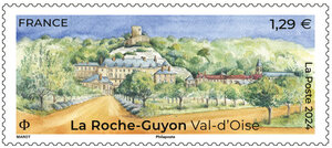 Timbre - La Roche Guyon - Val d'Oise - Lettre verte