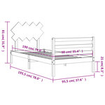 vidaXL Cadre de lit sans matelas blanc bois massif