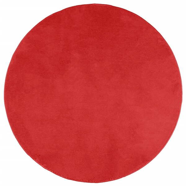 vidaXL Tapis OVIEDO à poils courts rouge Ø 100 cm