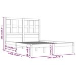 vidaXL Cadre de lit Blanc Bois de pin massif 140x190 cm