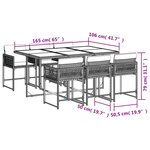 vidaXL Ensemble à manger de jardin et coussins 7 Pièces marron rotin