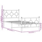 vidaXL Cadre de lit métal sans matelas avec pied de lit noir 90x200 cm
