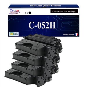T3AZUR -4x Toners compatibles avec Canon 052H pour Canon LBP-212dw LBP-215x LBP-214dw Noir - 9 200p
