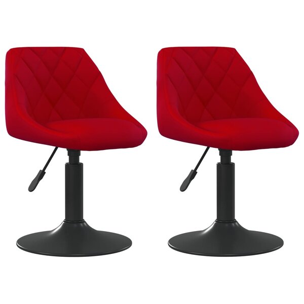 vidaXL Chaises pivotantes à manger lot de 2 bordeaux velours