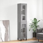 vidaXL Buffet haut Sonoma gris 34 5x34x180 cm Bois d'ingénierie
