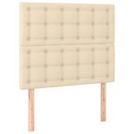 vidaXL Cadre de lit avec tête de lit Crème 90x190 cm Tissu