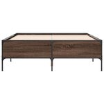vidaXL Cadre de lit chêne marron 160x200 cm bois d'ingénierie et métal