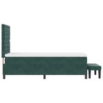 vidaXL Lit à ressorts avec Matelas & Banc Vert foncé 90x190 cm Velours