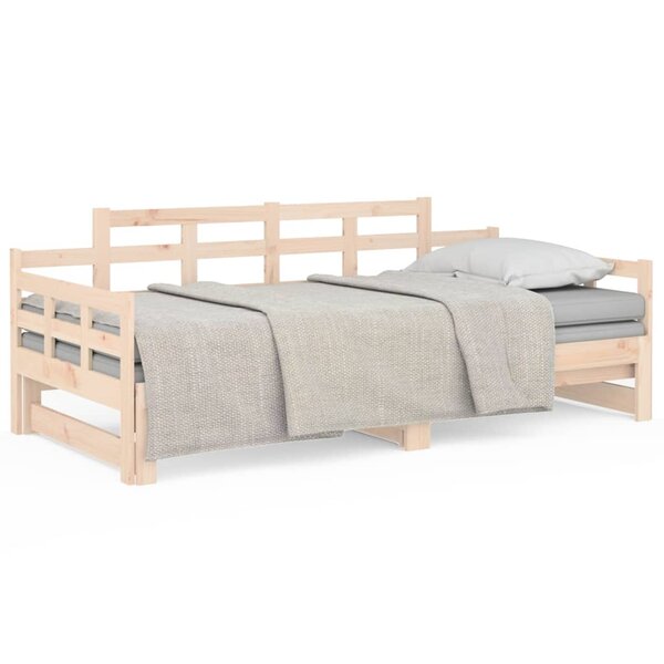 vidaXL Lit coulissant Bois de pin solide 2x(90x190) cm