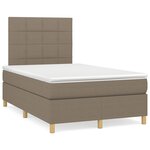 vidaXL Sommier à lattes de lit avec matelas taupe 120x190 cm tissu