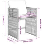 vidaXL Ensemble de repas jardin 5 pièces avec coussins Gris en rotin poly