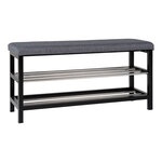 Banc gris 2 étages à pieds noirs 100 x 34 x 50 cm