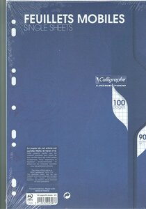 Pqt de 50 Feuillets mobiles 21x29,7 cm 100 pages Q.5x5 90g Blanc CLAIREFONTAINE