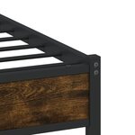 vidaXL Cadre de lit en métal sans matelas chêne fumé 75x190 cm
