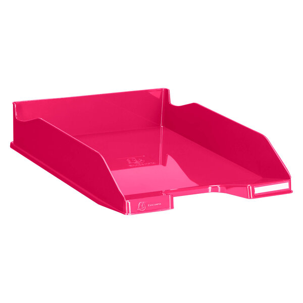 Corbeille à courrier exacompta combo 2 iderama framboise - lot de 6