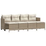 vidaXL Salon de jardin avec coussins 5 Pièces beige résine tressée