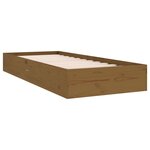 vidaXL Cadre de lit Marron miel Bois massif 75x190 cm Petit simple