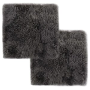 vidaXL Coussins de chaise lot de 2 Gris clair 40x40cm Mouton véritable