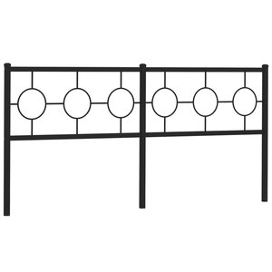 vidaXL Tête de lit métal noir 180 cm