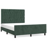 vidaXL Cadre de lit avec tête de lit Vert foncé 140x190 cm Velours