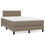 vidaXL Sommier à lattes de lit matelas et LED taupe 120x190 cm tissu