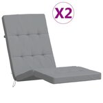 vidaXL Coussins de chaise longue lot de 2 gris tissu oxford