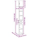 vidaXL Armoire de rangement mince noir 30x42 5x225cm bois d'ingénierie