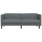 vidaXL Canapé à 3 places gris foncé tissu