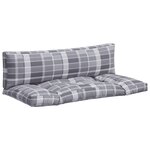 vidaXL Coussins de palette 2 Pièces carreaux gris tissu