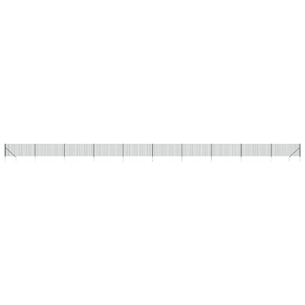 vidaXL Clôture en treillis métallique et piquet d'ancrage vert 1x25 m