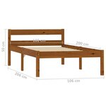 vidaXL Cadre de lit Marron miel Bois de pin massif 100x200 cm
