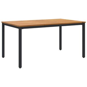 vidaXL Tables de jardin Naturel et noir 150 x 90 x 75 cm