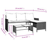 vidaXL Canapé de jardin avec table et coussins en forme de L beige