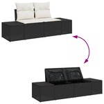 vidaXL Ensemble de canapé de jardin 8 pièces avec coussins en poly rattan noir