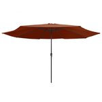 vidaXL Parasol d'extérieur avec mât en métal 390 cm terre cuite