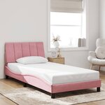 vidaXL Cadre de lit sans matelas Hanko rose 100x200 cm velours
