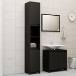 vidaXL Ensemble de meubles de salle de bain 3 Pièces Noir Aggloméré