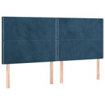 vidaXL Têtes de lit 4 Pièces Bleu foncé 80x5x78/88 cm Velours