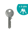 THIRARD - Verrou double entrée Apache pour porte d'entrée  cylindre 40mm  acier  3 clés  époxy blanc