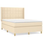 vidaXL Sommier à lattes de lit avec matelas Crème 140x200 cm Tissu