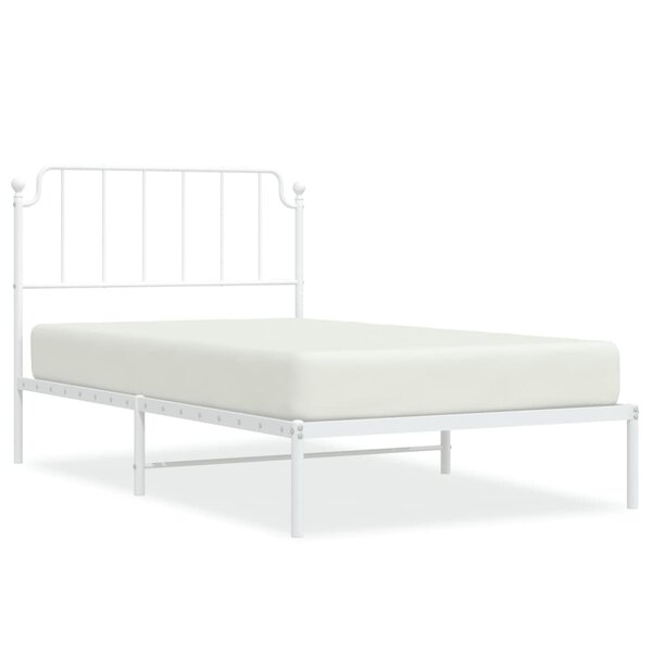 vidaXL Cadre de lit métal avec tête de lit blanc 107x203 cm
